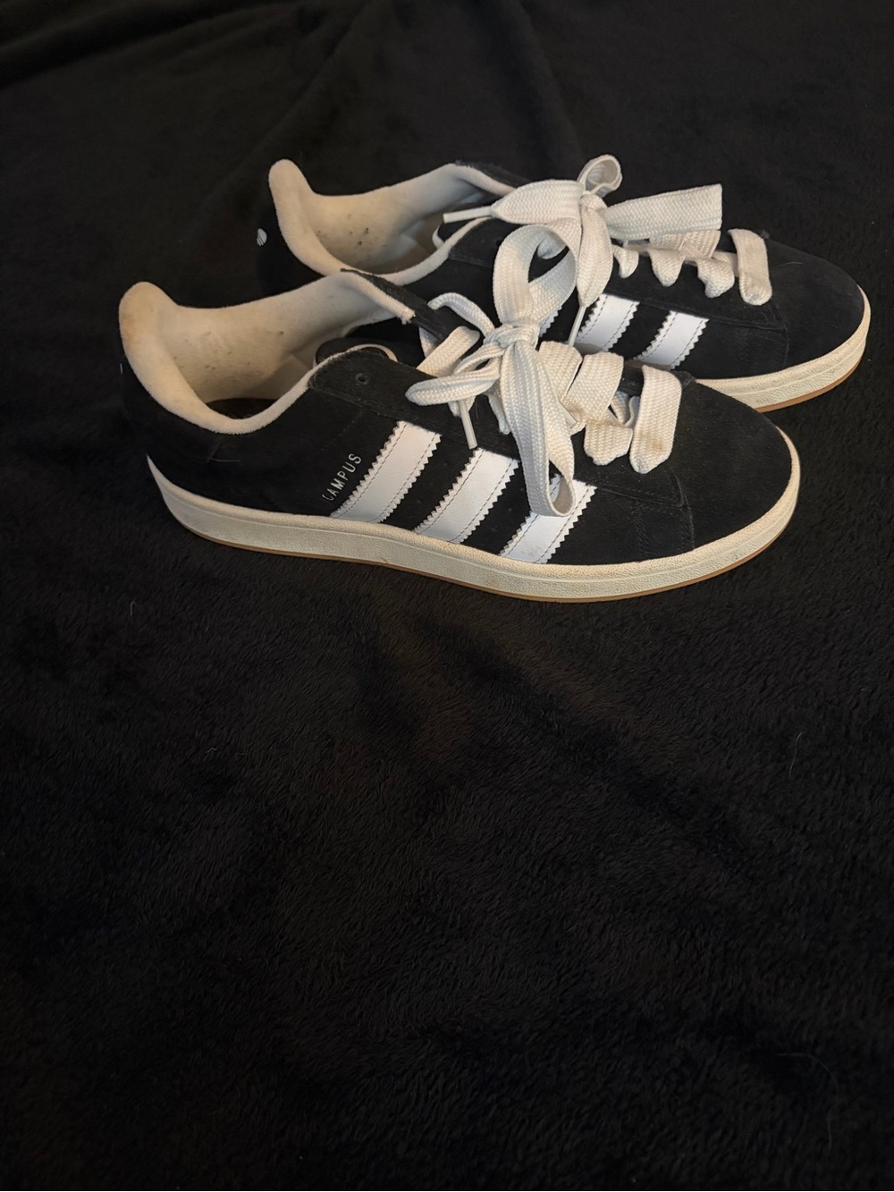 adidas Black and White Campus Suede Sneakers